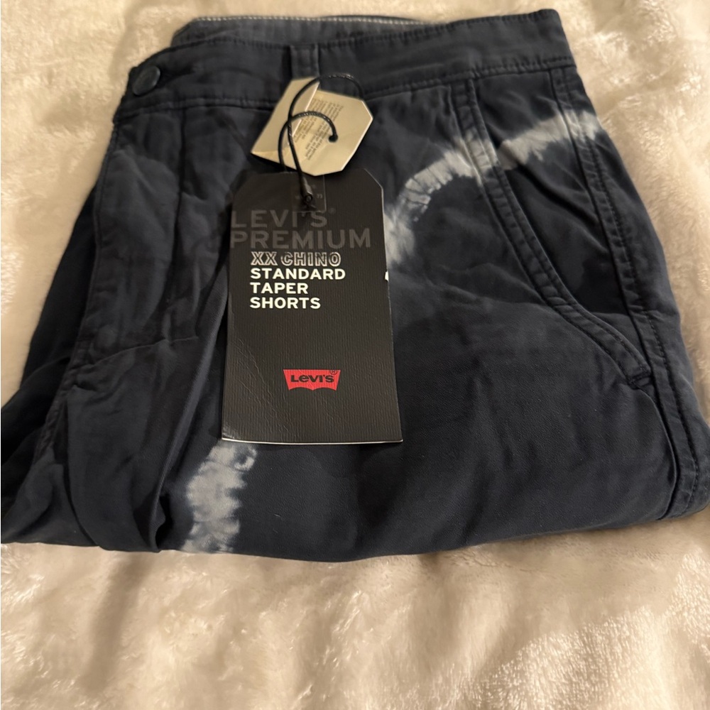 Levi's Navy Tie-Dye Tapered Shorts